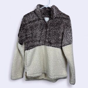 Elodie Colorblock Sherpa Half-Zip Pullover | Medium
